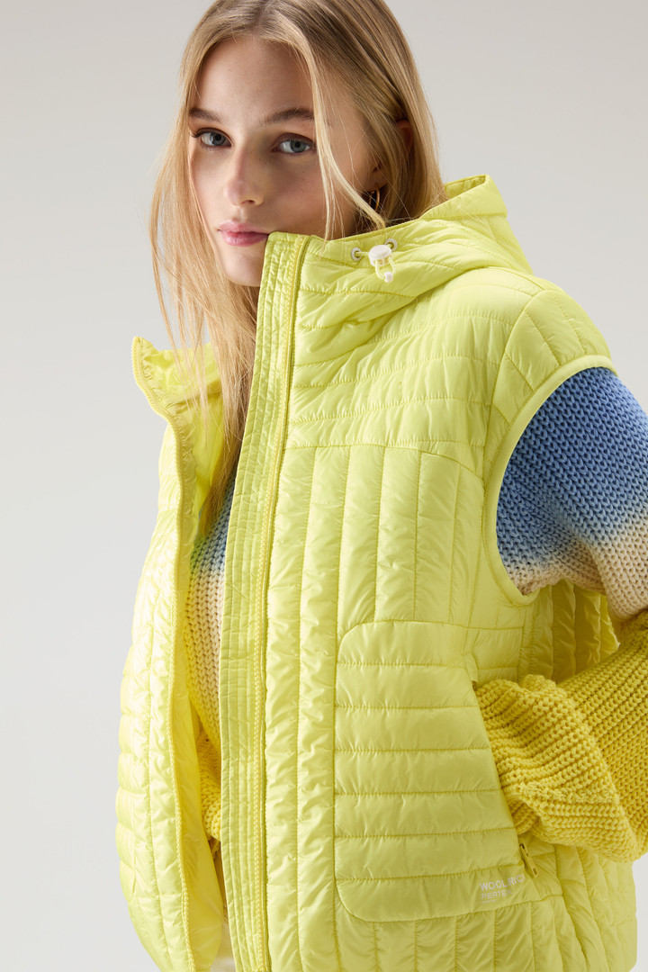 Quilted Hooded Vest in Recycled Pertex Quantum Yellow photo 4 | Woolrich