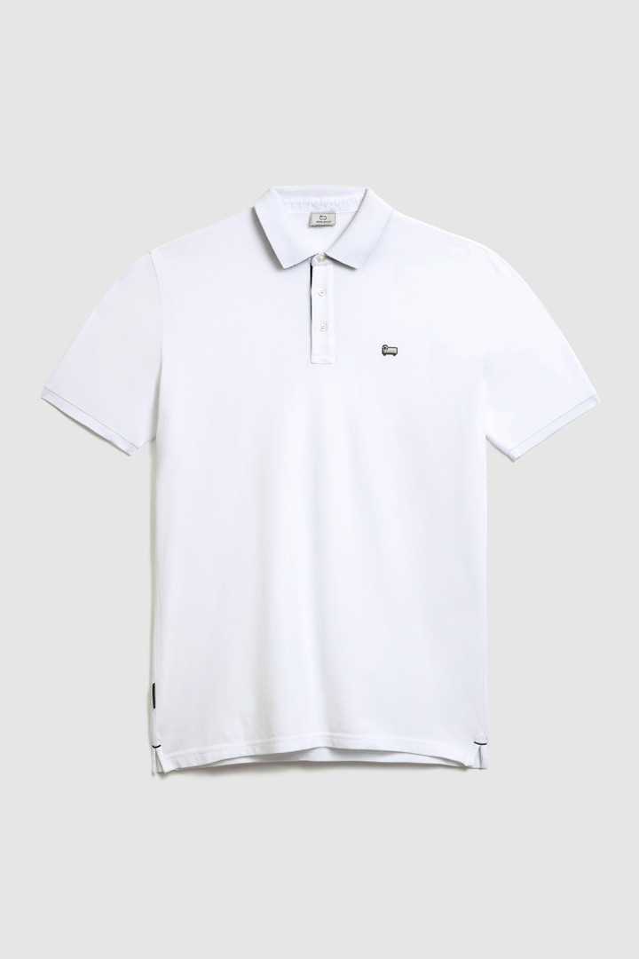 Polo Gracious en piqué de coton extensible blanc photo 4 | Woolrich