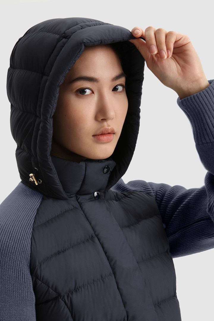 Doorgestikt Auburn jack met gebreide mouwen Blauw photo 5 | Woolrich