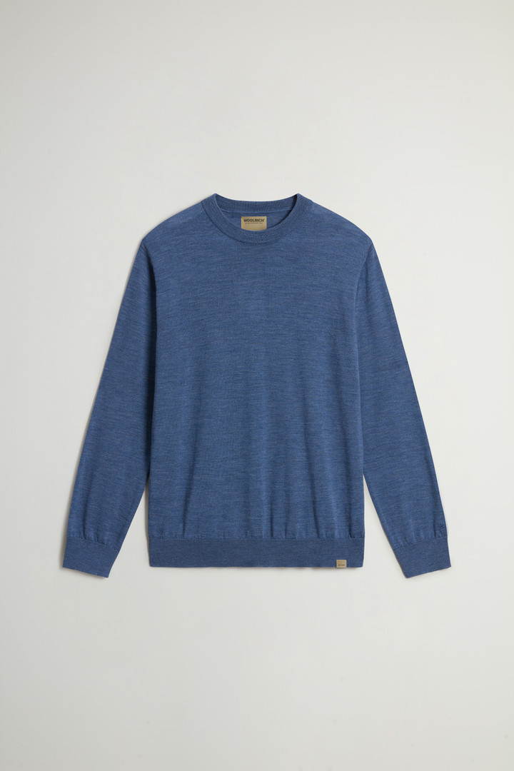 Crewneck Sweater in Pure Merino Virgin Wool Blue photo 5 | Woolrich