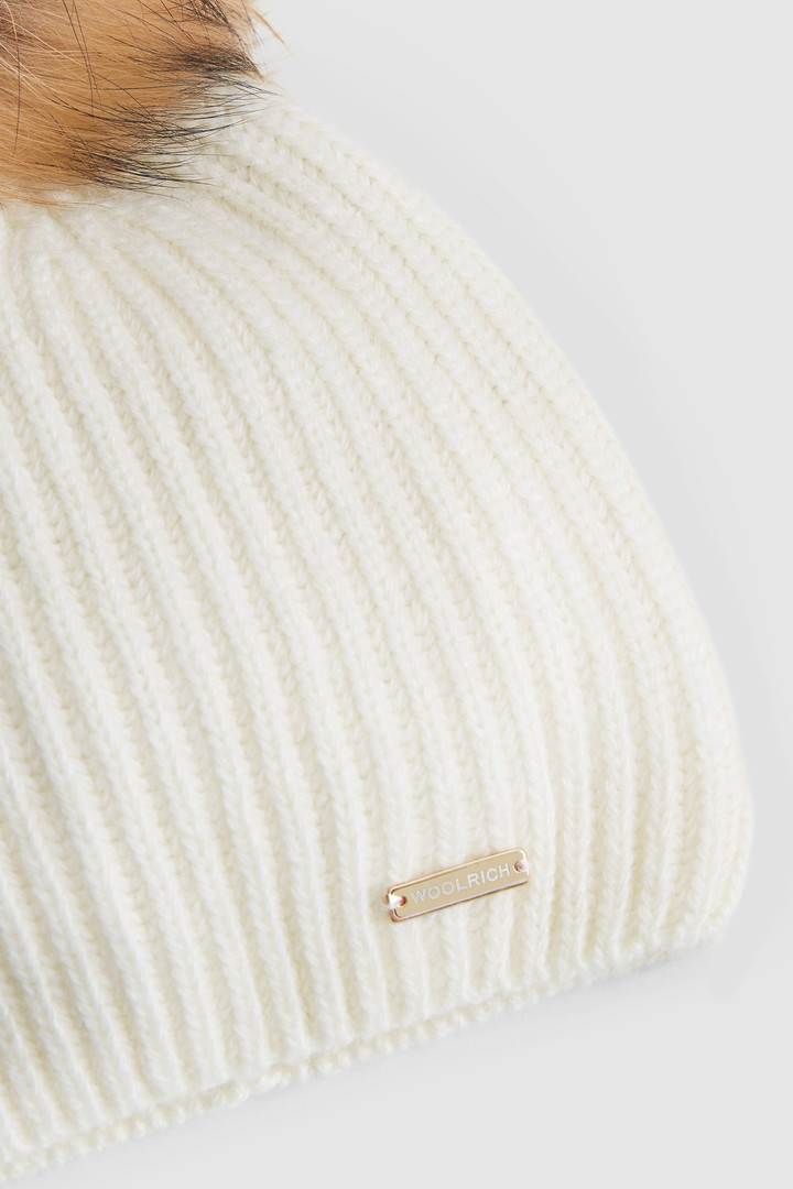 Girl's SerenityBeanie in mixed cashmere and pompom