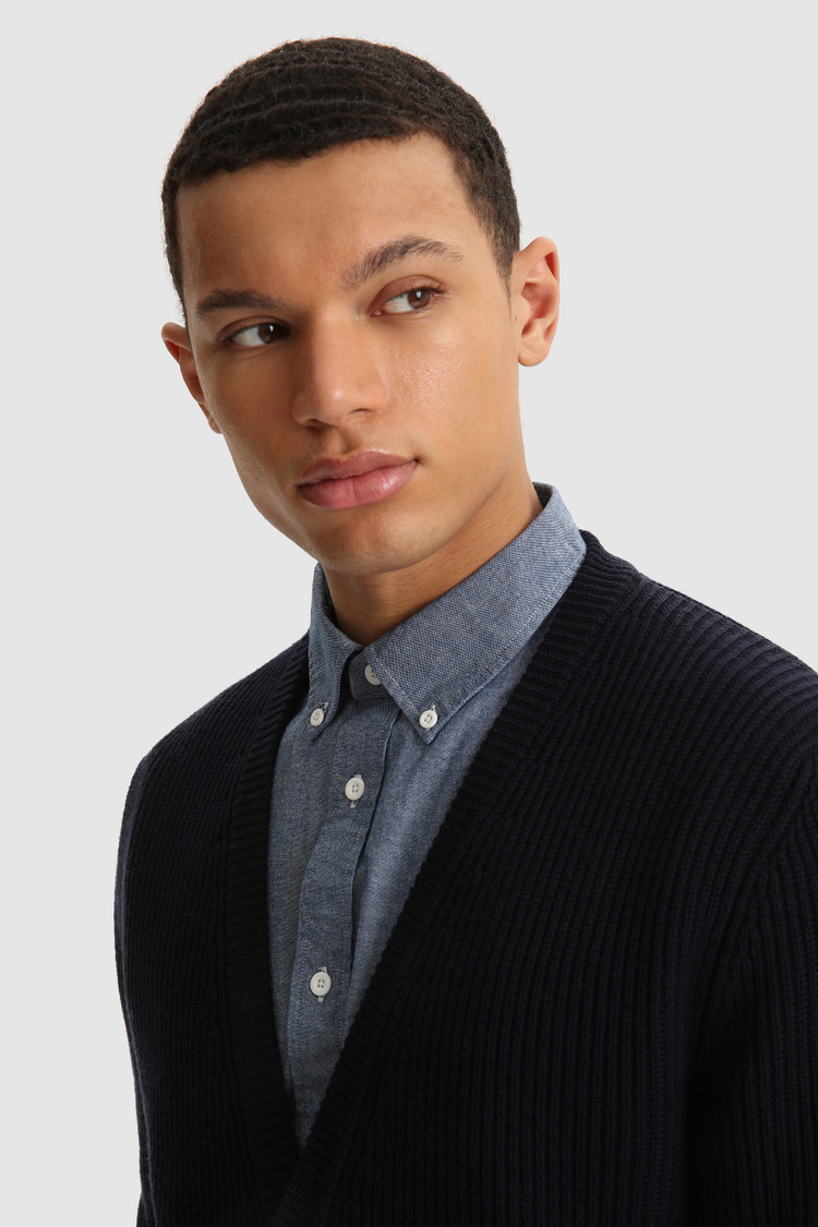Ribgebreid vest van Merinos