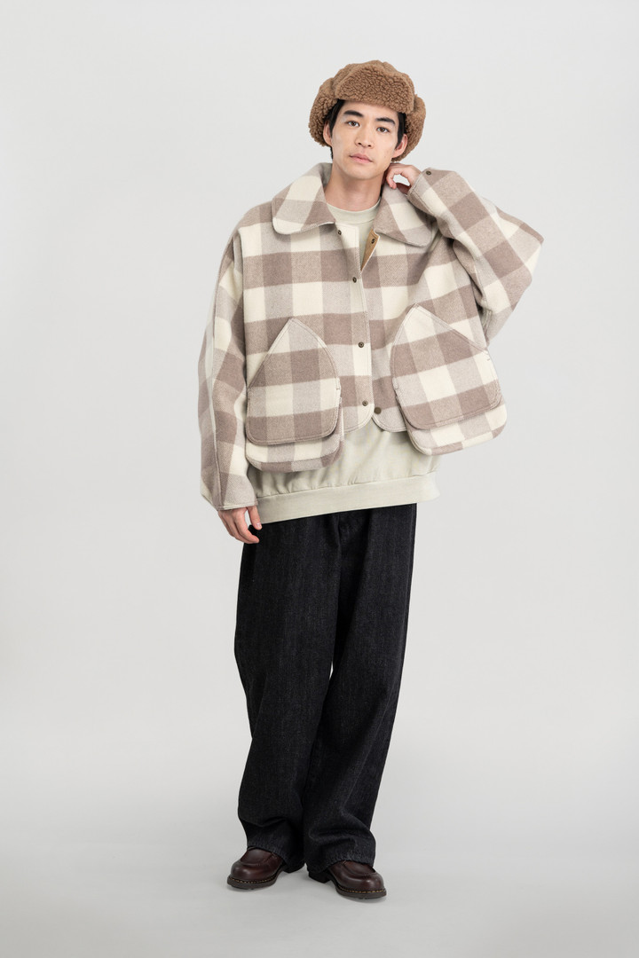 WOOL CHECK HUNTING JACKET Beige photo 2 | Woolrich