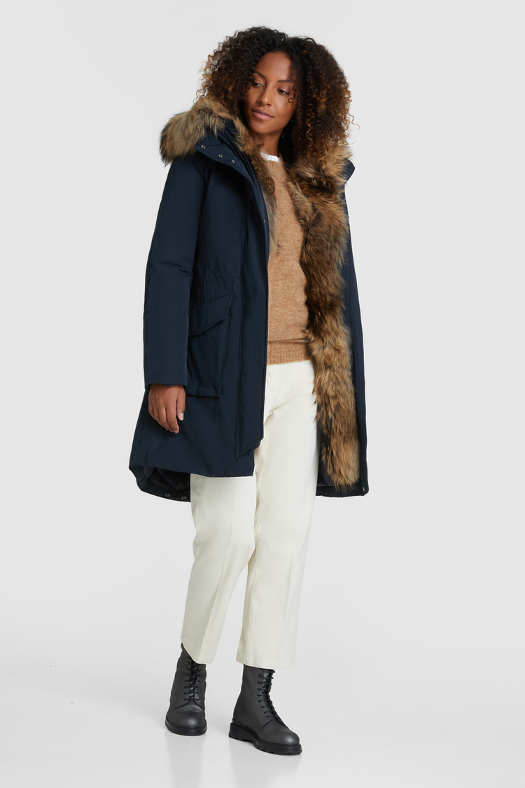 Parka Military en fourrure de viverrin