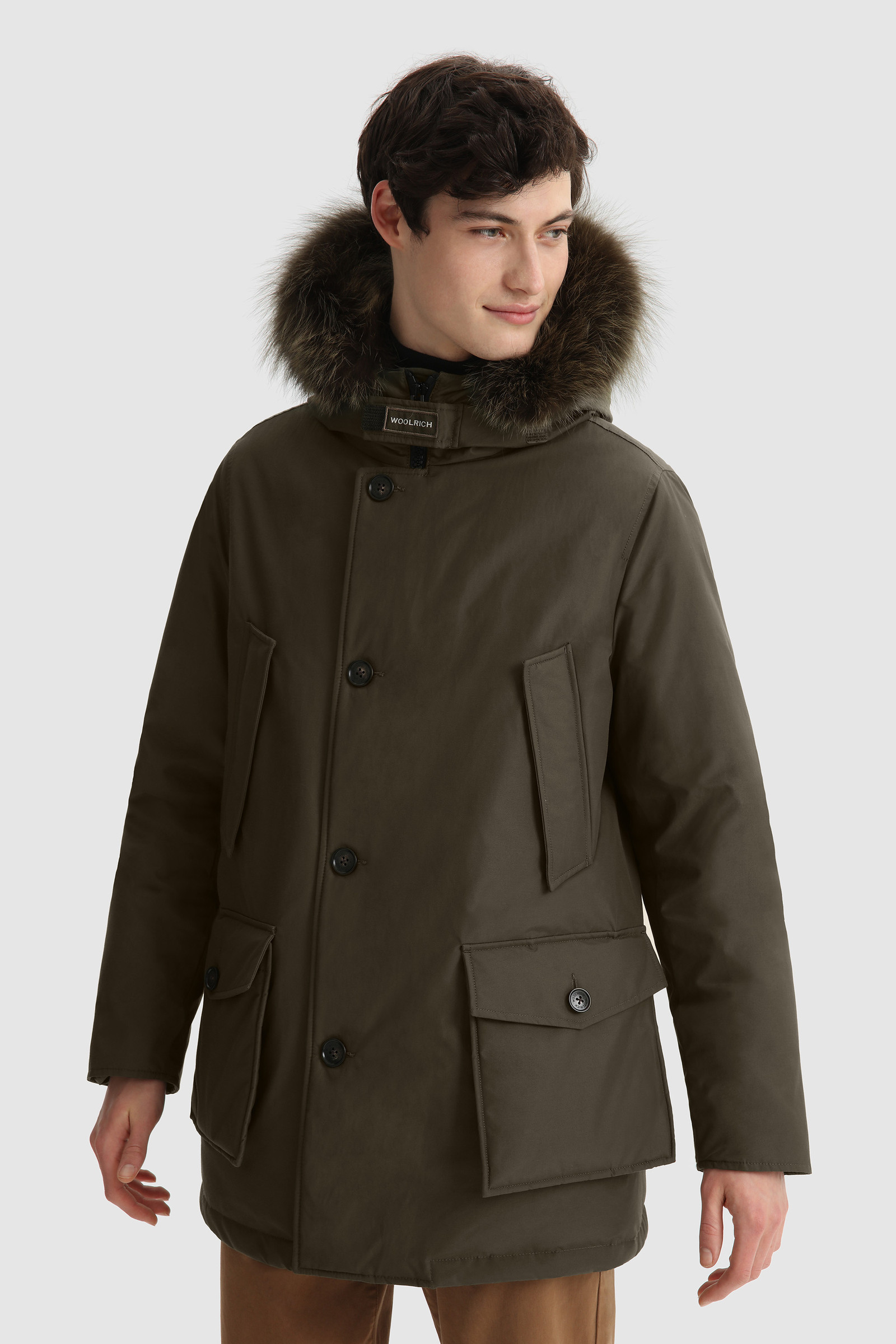 Arctic Parka in Ramar Cloth with Detachable Dyed Fur Trim - Men - Green