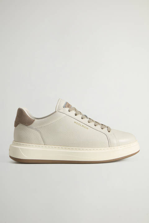Arrow Sneakers in Tumbled Leather White | Woolrich