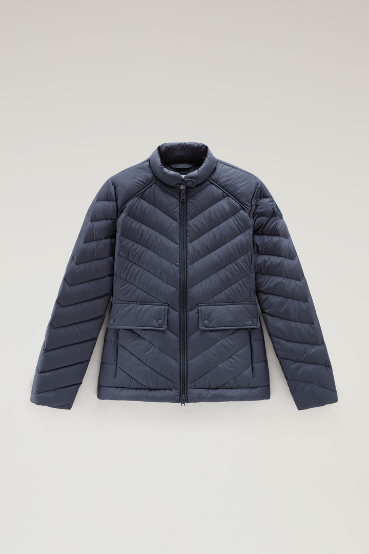 Short Padded Jacket with Chevron Quilting Blue photo 5 | Woolrich