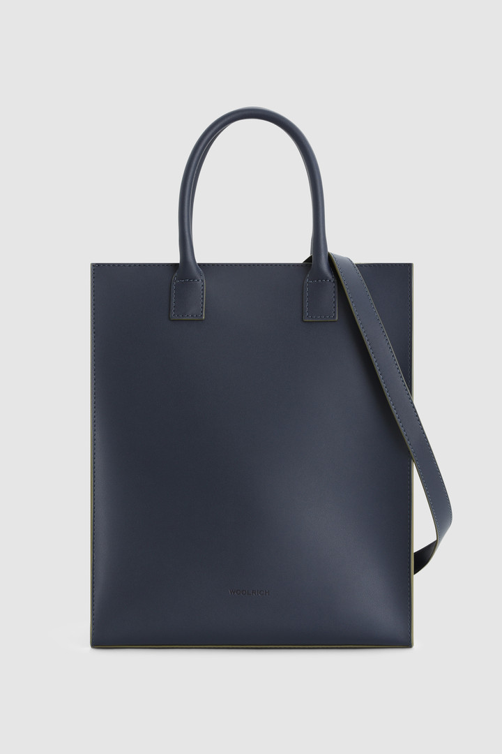 Sac fourre-tout en cuir bleu | Woolrich