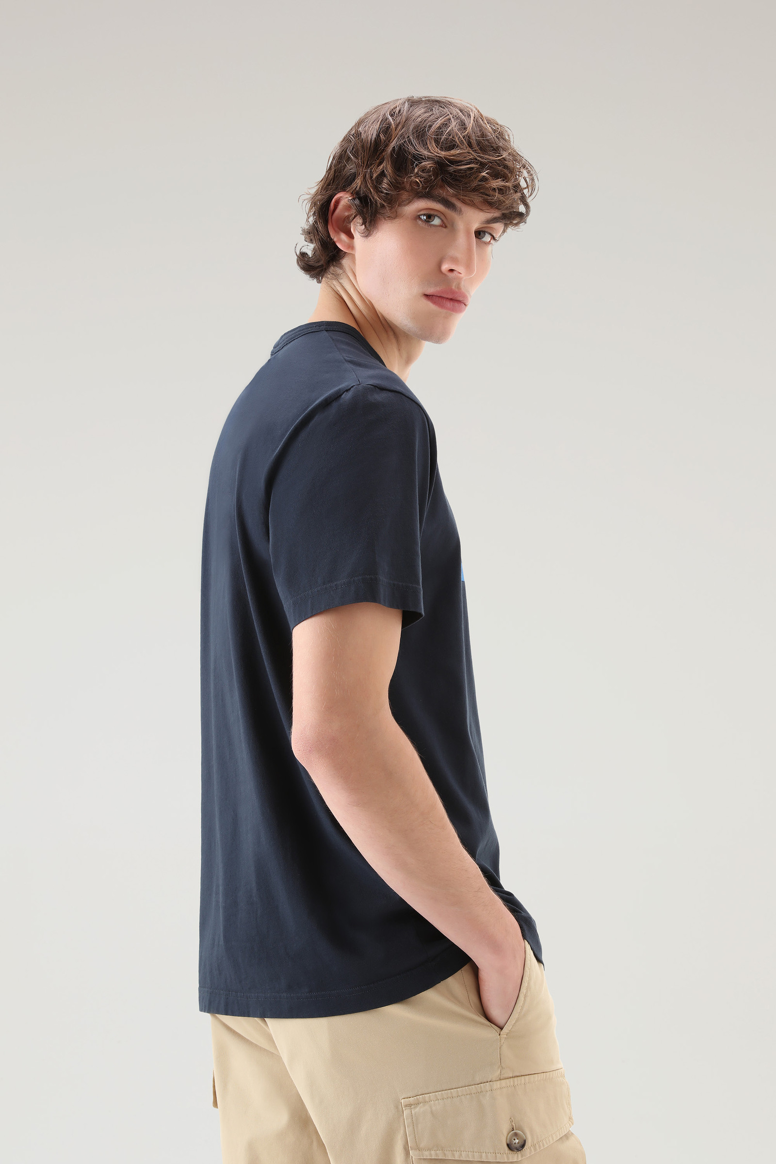T-shirt Zavikon in puro cotone blu photo 3 | Woolrich