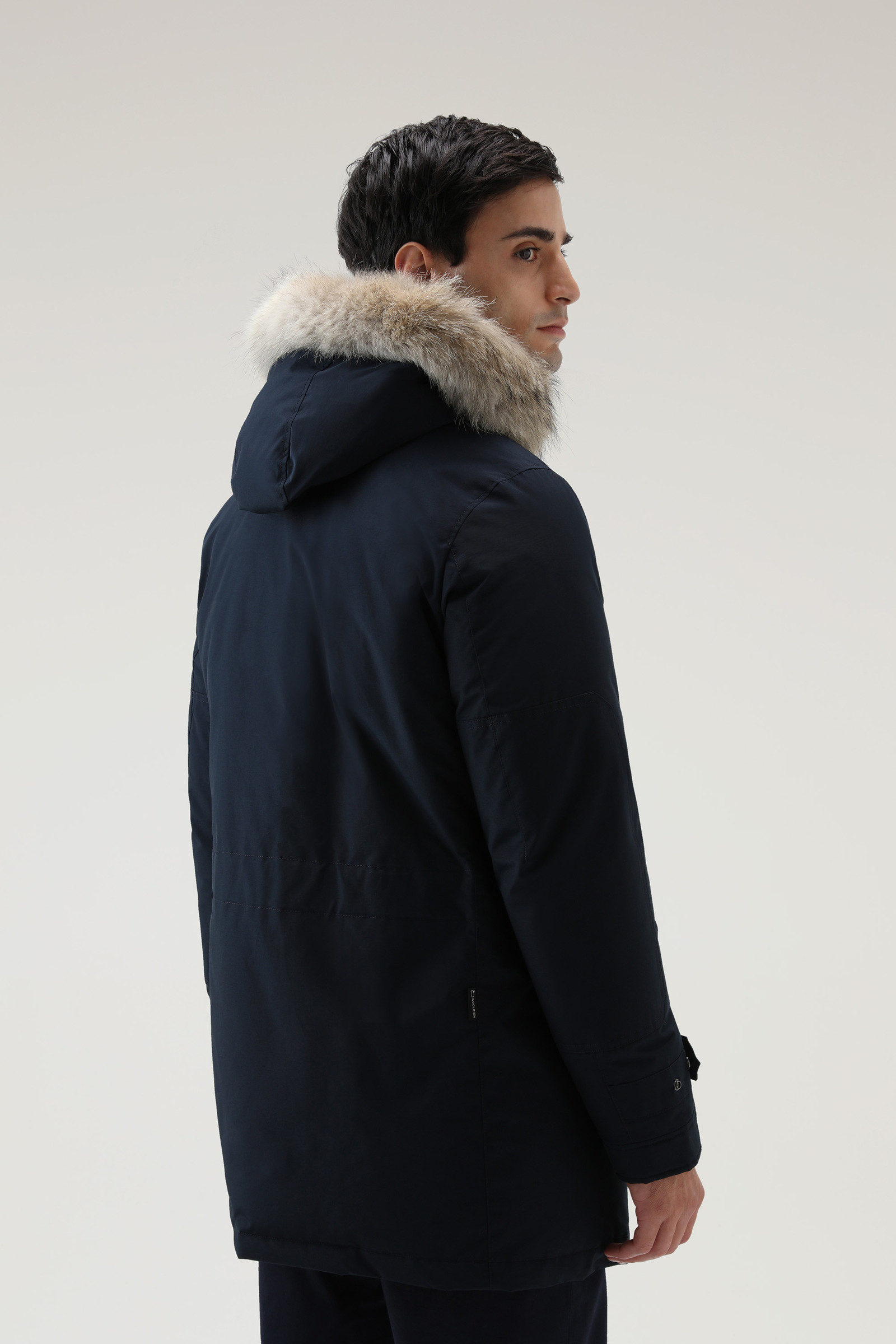Verbieden betekenis Grillig Men's Polar Parka in Ramar Cloth with High Collar and Fur Trim Blue |  Woolrich USA