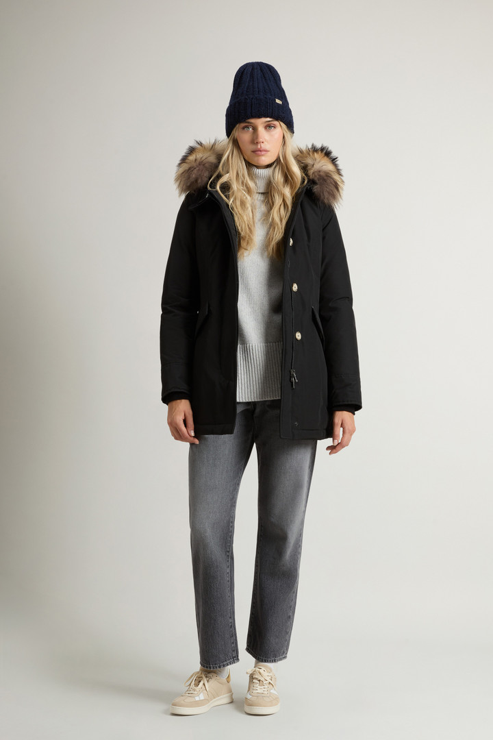 Arctic Parka in Ramar Cloth with Detachable Fur Trim Black photo 2 | Woolrich