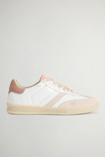 Doubleu Tennis Sneakers in Crackle-Effect Calfskin Pink photo 1 | Woolrich
