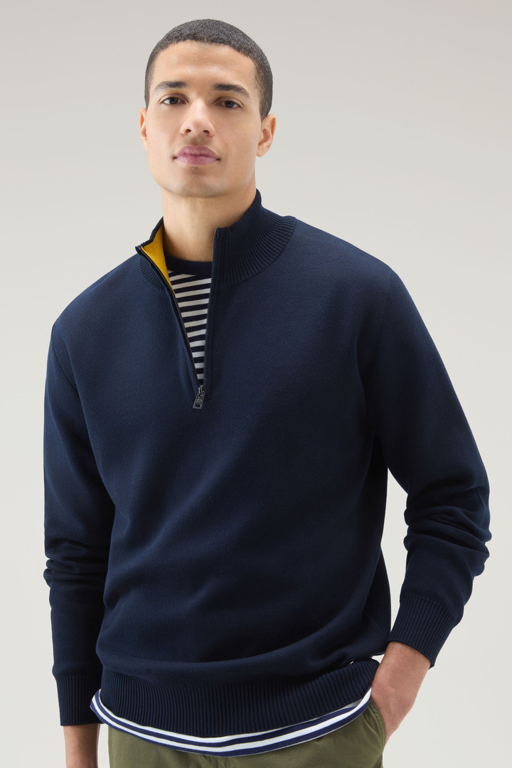 Turtleneck Sweater with Half-Zip Blue photo 4 | Woolrich