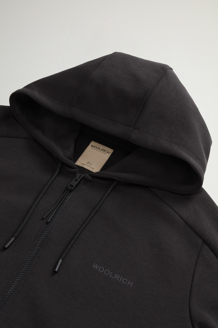 Cotton Hoodie with Reflective Logo Black photo 6 | Woolrich