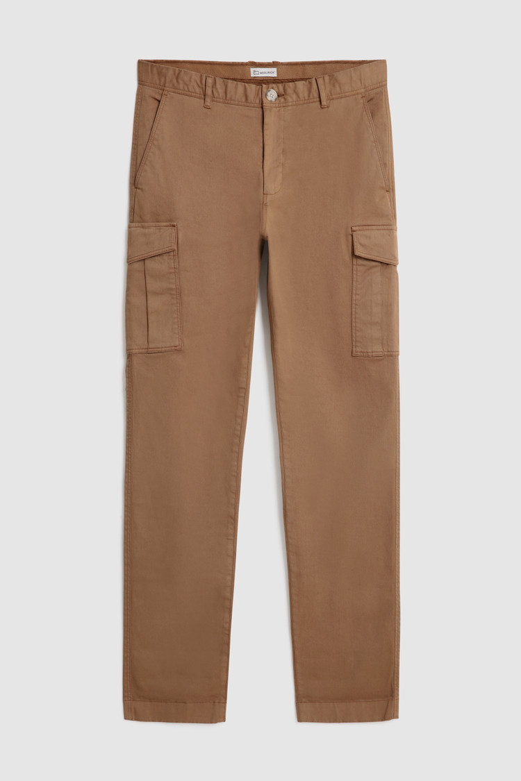 Pantalones cargo de algodón elástico teñido en prenda