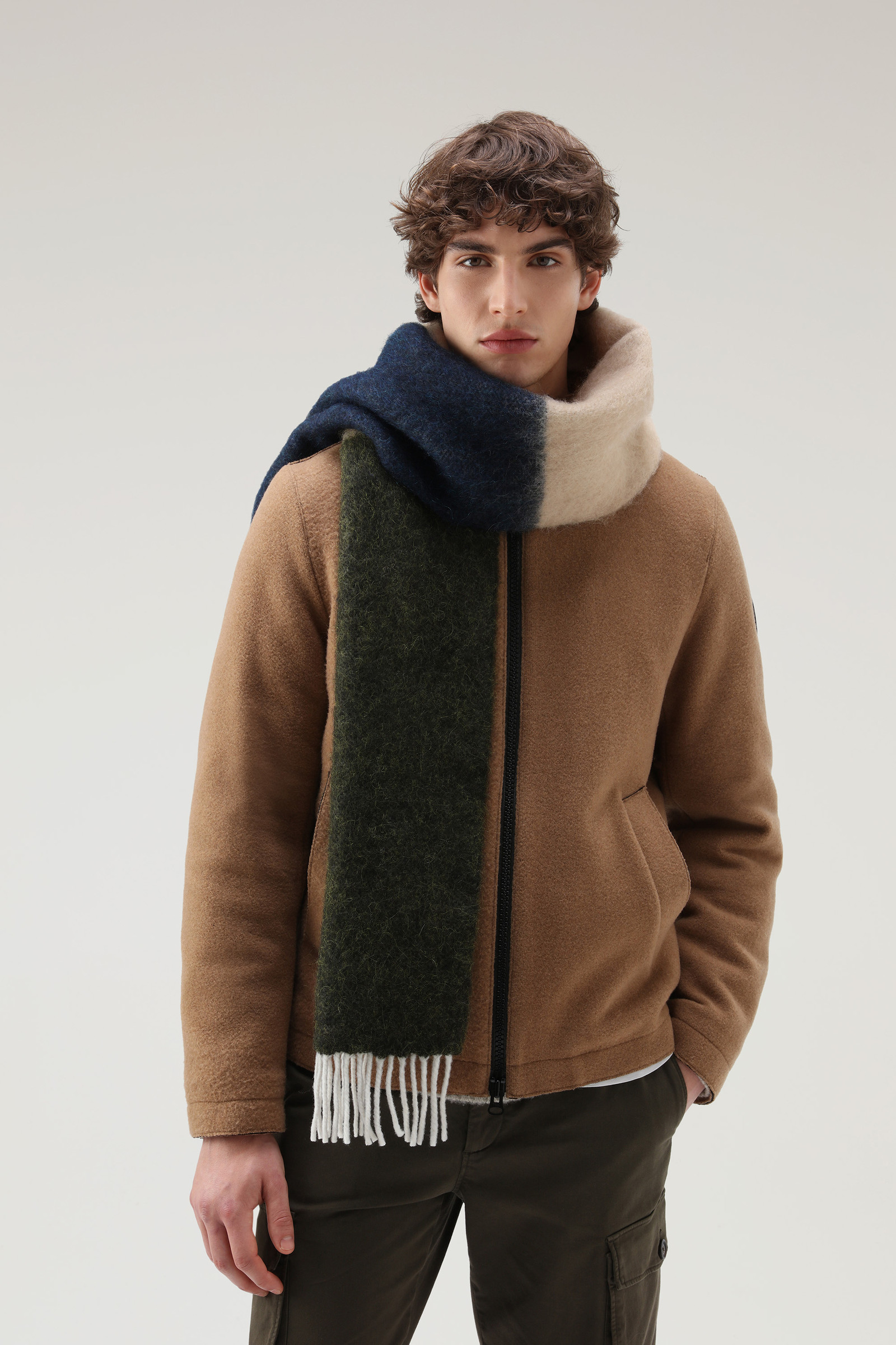 Unisex Ombré Wool Blend Scarf Green photo 4 | Woolrich