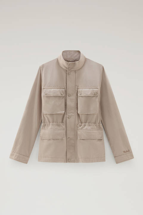 Jacke Field aus Baumwoll-Leinen-Materialmix Beige photo 2 | Woolrich