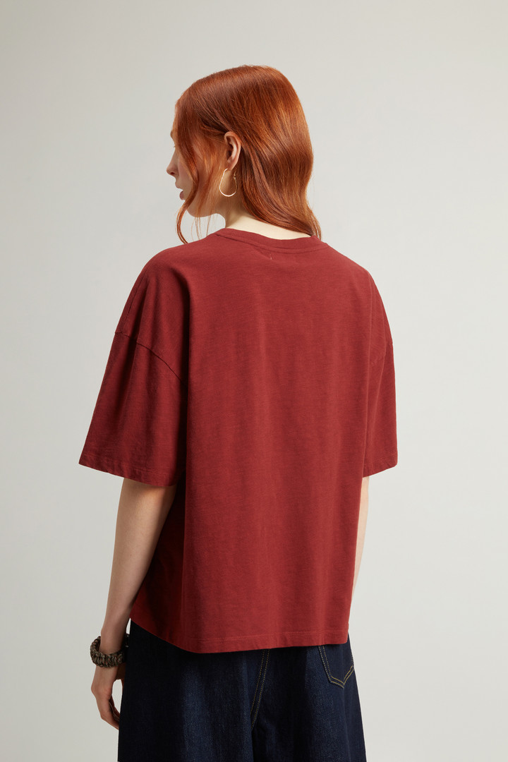 T-Shirt in Pure Cotton Slub Fabric Red photo 3 | Woolrich