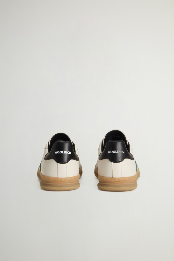 Doubleu Tennis Sneakers in Leather with Side Stripes White photo 3 | Woolrich