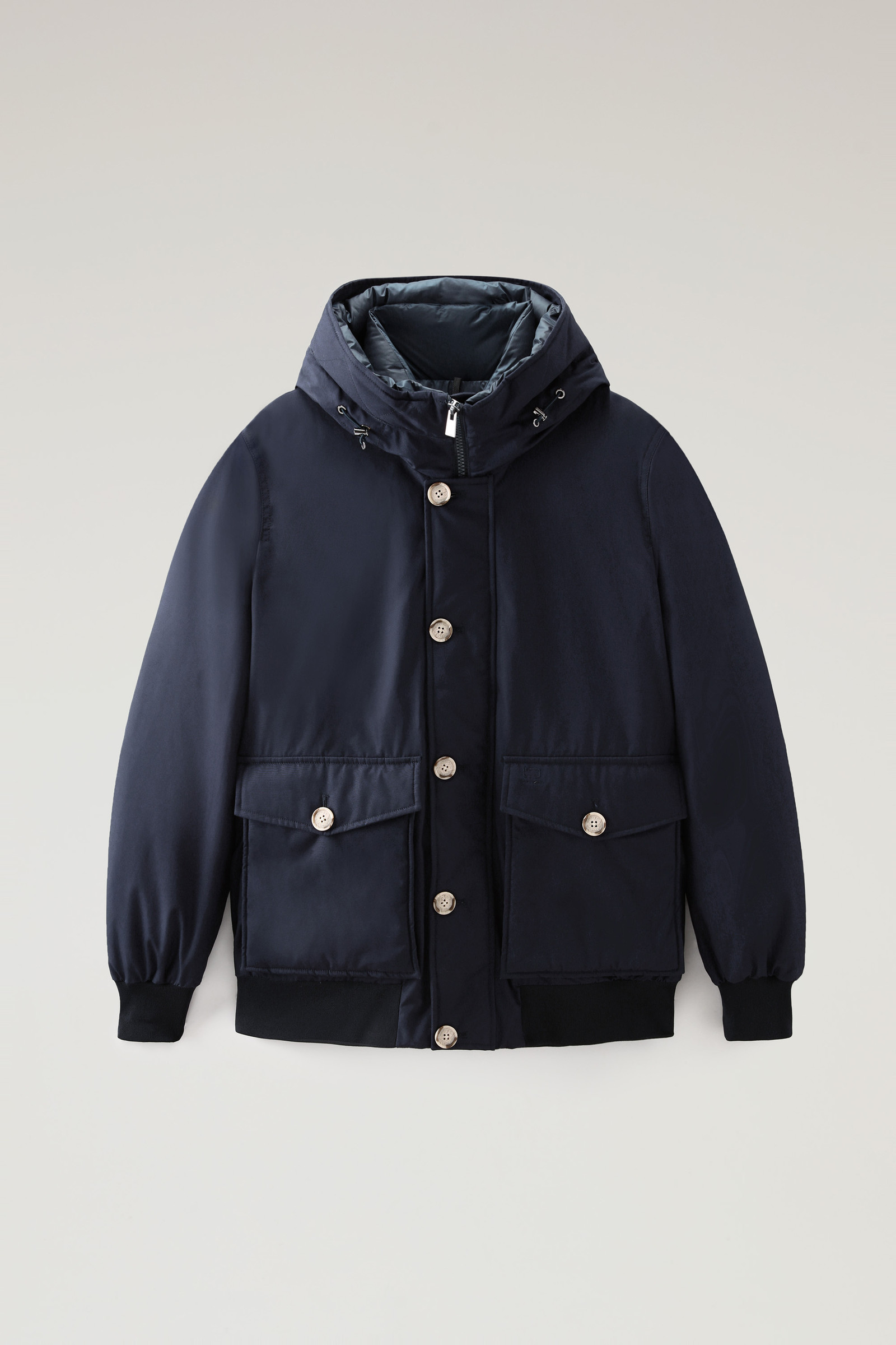 Men's Byrd Down Short Hooded Jacket Blue | Woolrich USA