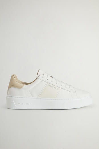 Classic Court Leather Sneakers with Side Band White | Woolrich