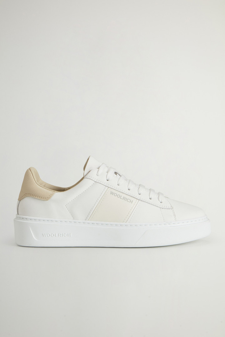 Classic Court-sneakers van leer met zijstrook Wit photo 1 | Woolrich