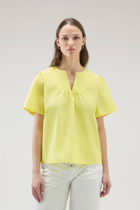 Blusa de popelín de puro algodón Amarillo | Woolrich