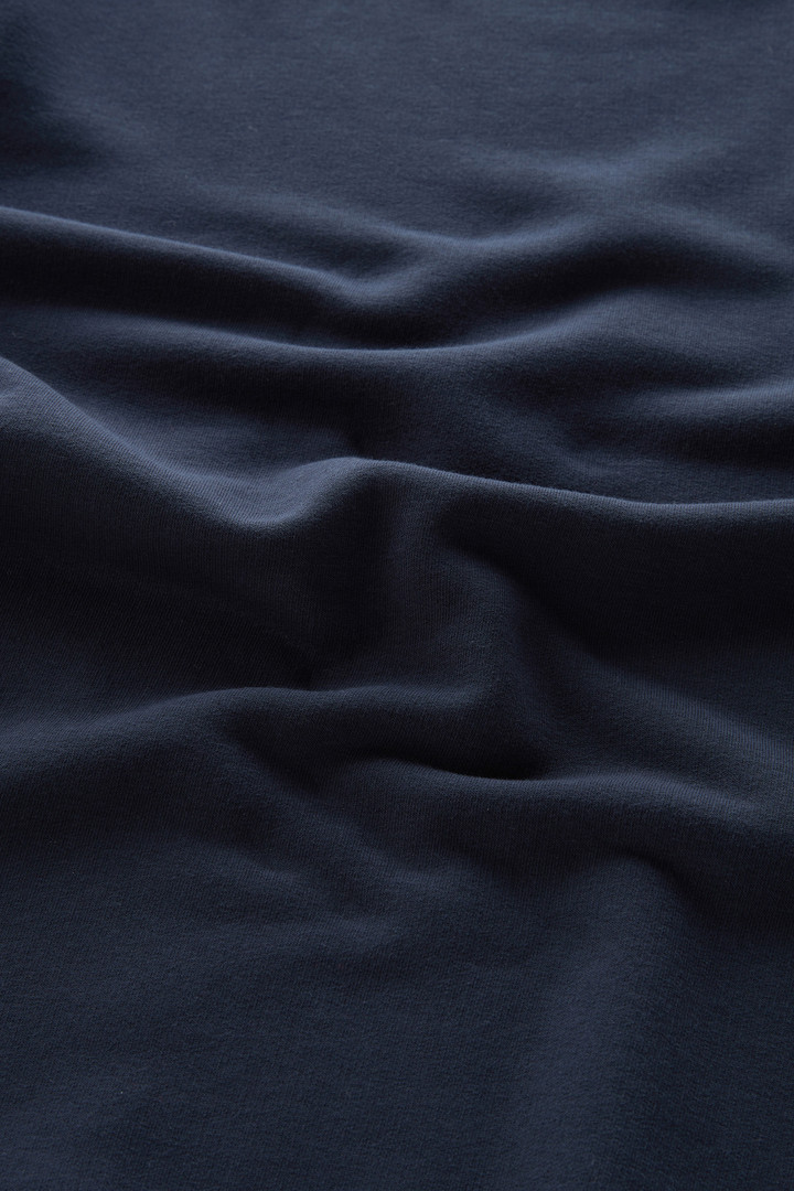 Crewneck Cotton Fleece Sweatshirt with Embroidered Logo Blue photo 8 | Woolrich