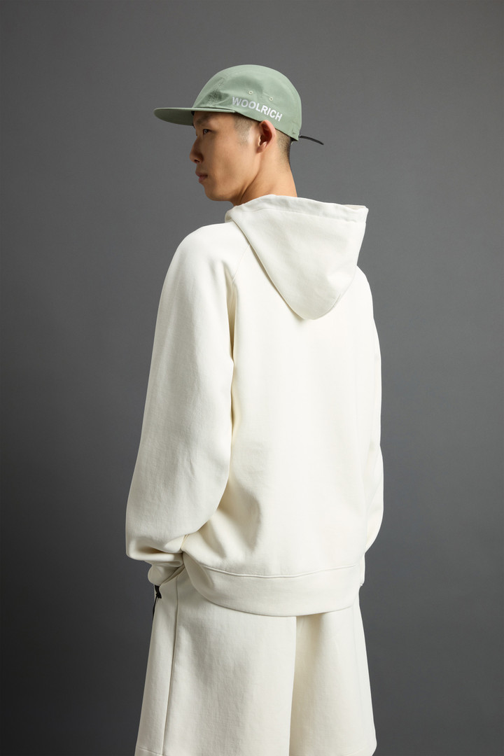 Sweat-shirt à capuche en interlock de coton et nylon by Todd Snyder Blanc photo 3 | Woolrich