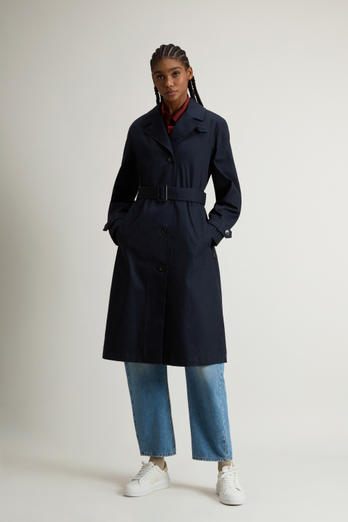 Pure Cotton Trench Coat Blue | Woolrich