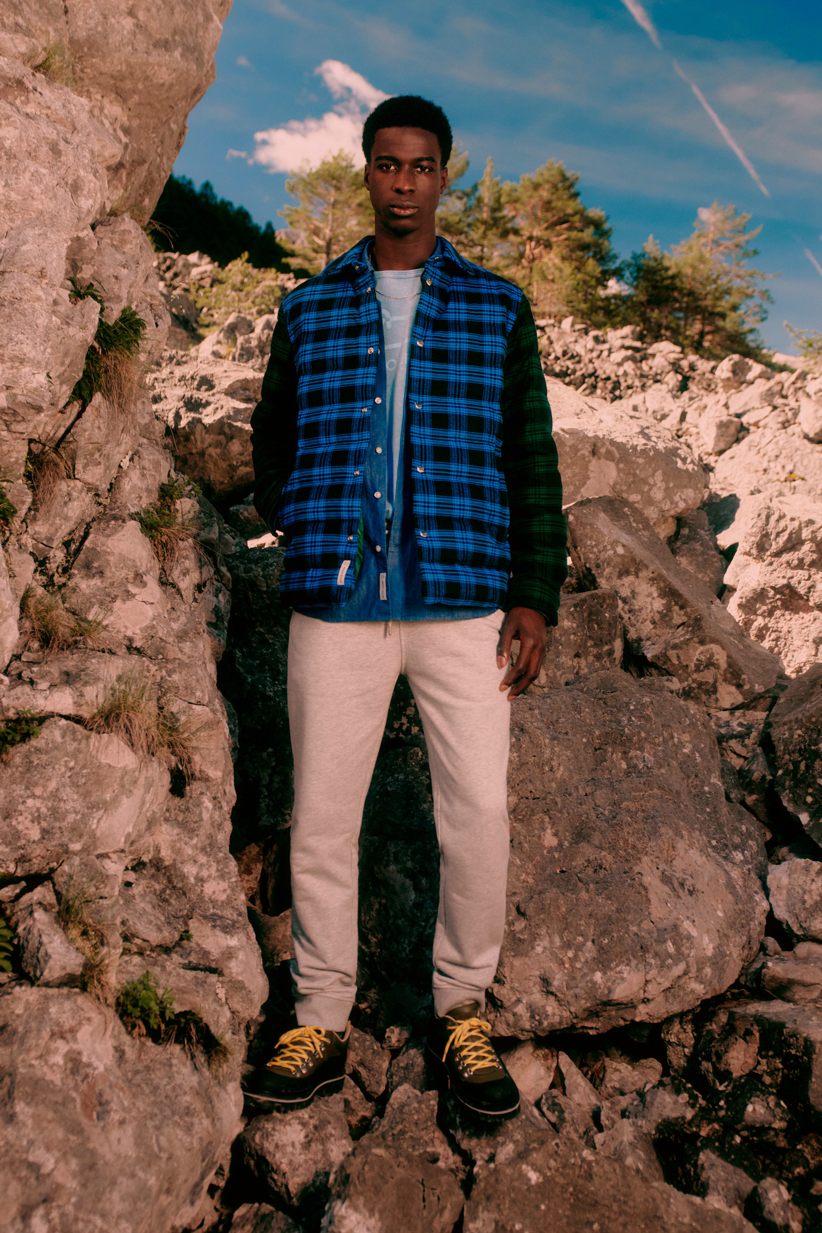 Padded Check Patchwork Overshirt Blue photo 11 | Woolrich