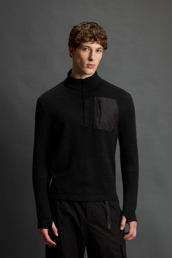Stricksweatshirt aus reiner italienischer Schurwolle by Todd Snyder Schwarz photo 1 | Woolrich