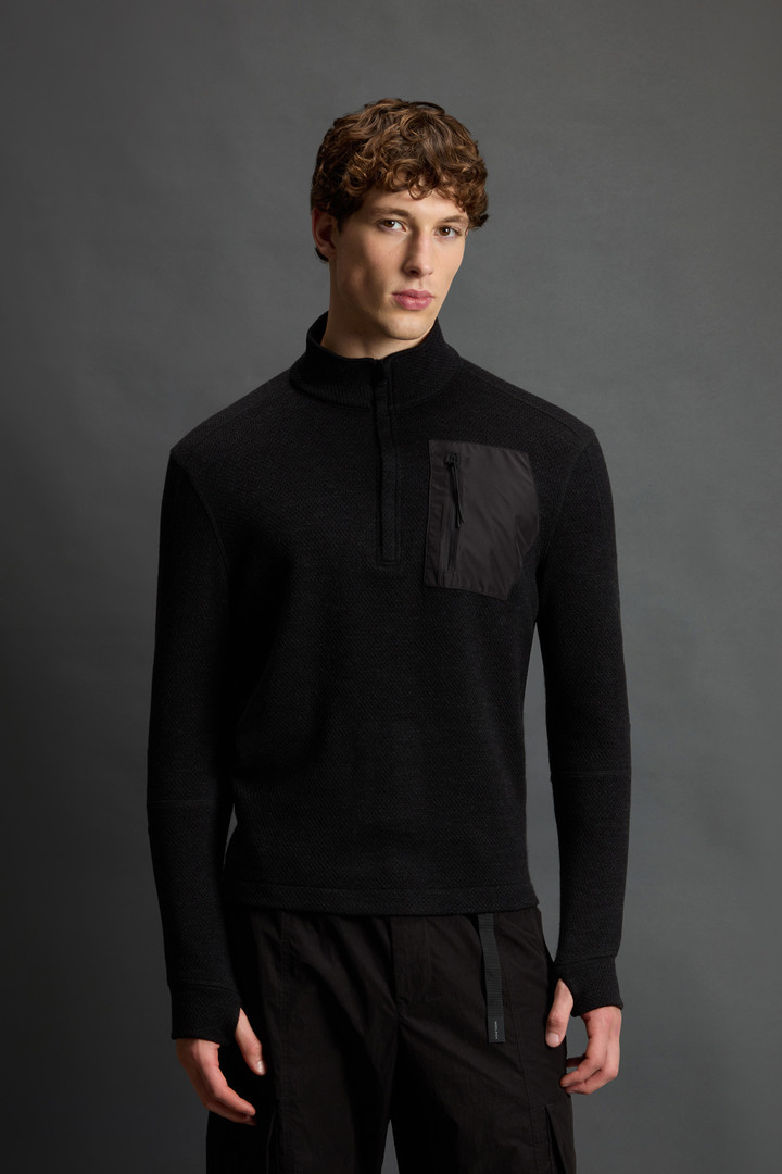Stricksweatshirt aus reiner italienischer Schurwolle by Todd Snyder Schwarz photo 1 | Woolrich