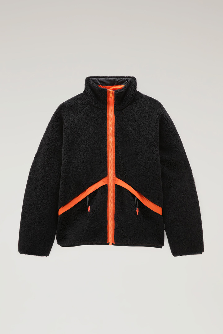 Reversible Jacket in Sherpa Wool and Crinkle Nylon Black photo 1 | Woolrich