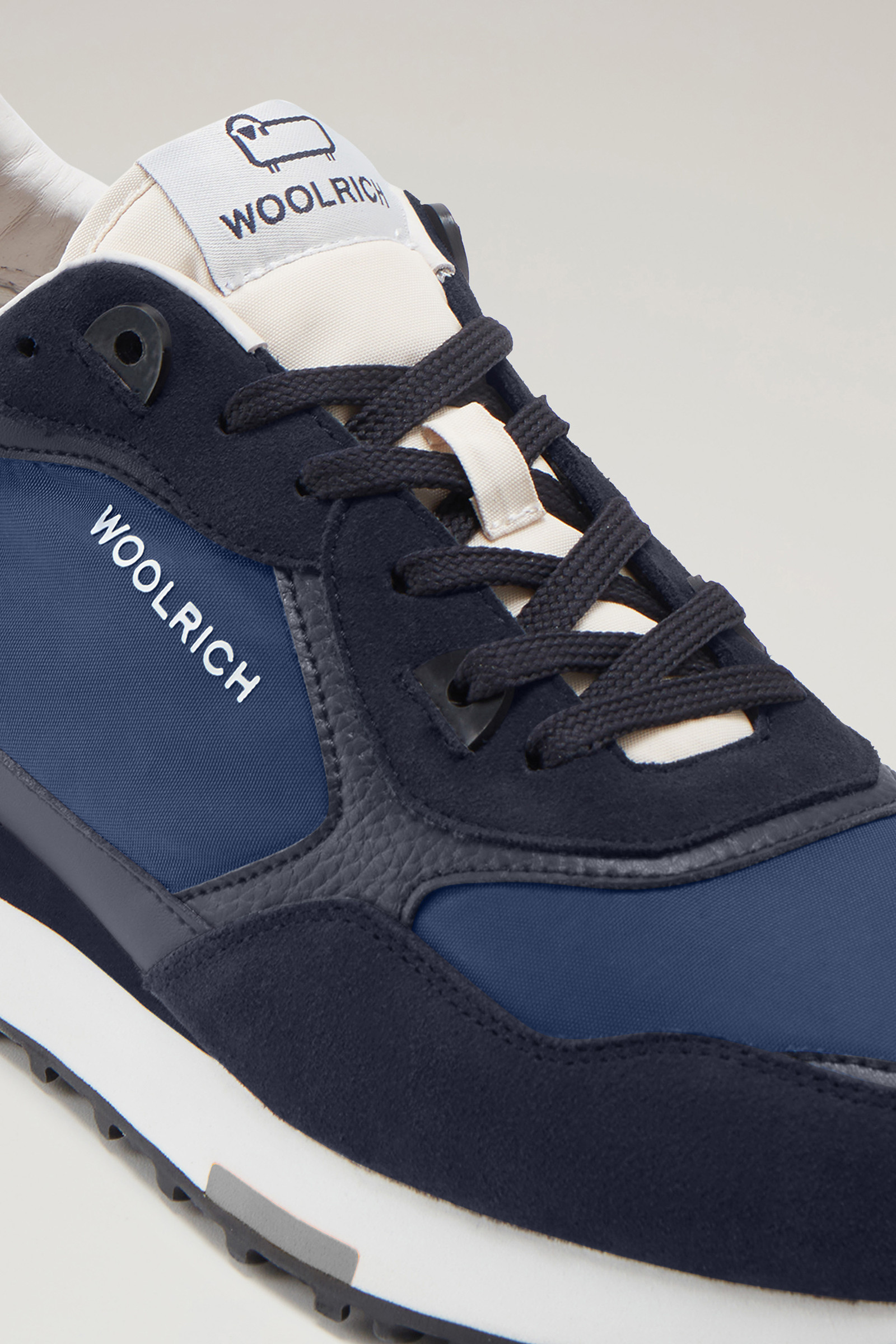 Sneakers Retro en cuir avec détails en nylon blanc photo 5 | Woolrich