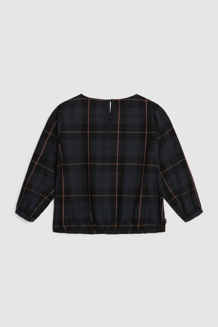 Blouse en sergé avec motif à carreaux pour fille