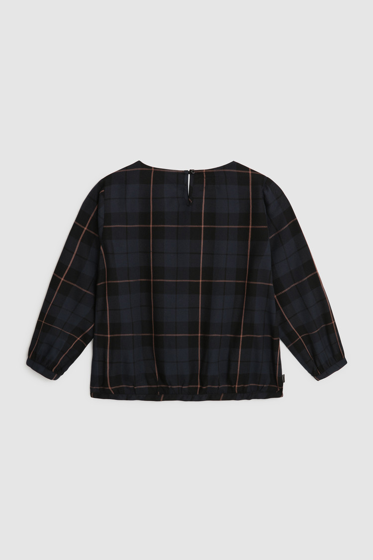 Blouse en sergé avec motif à carreaux pour fille