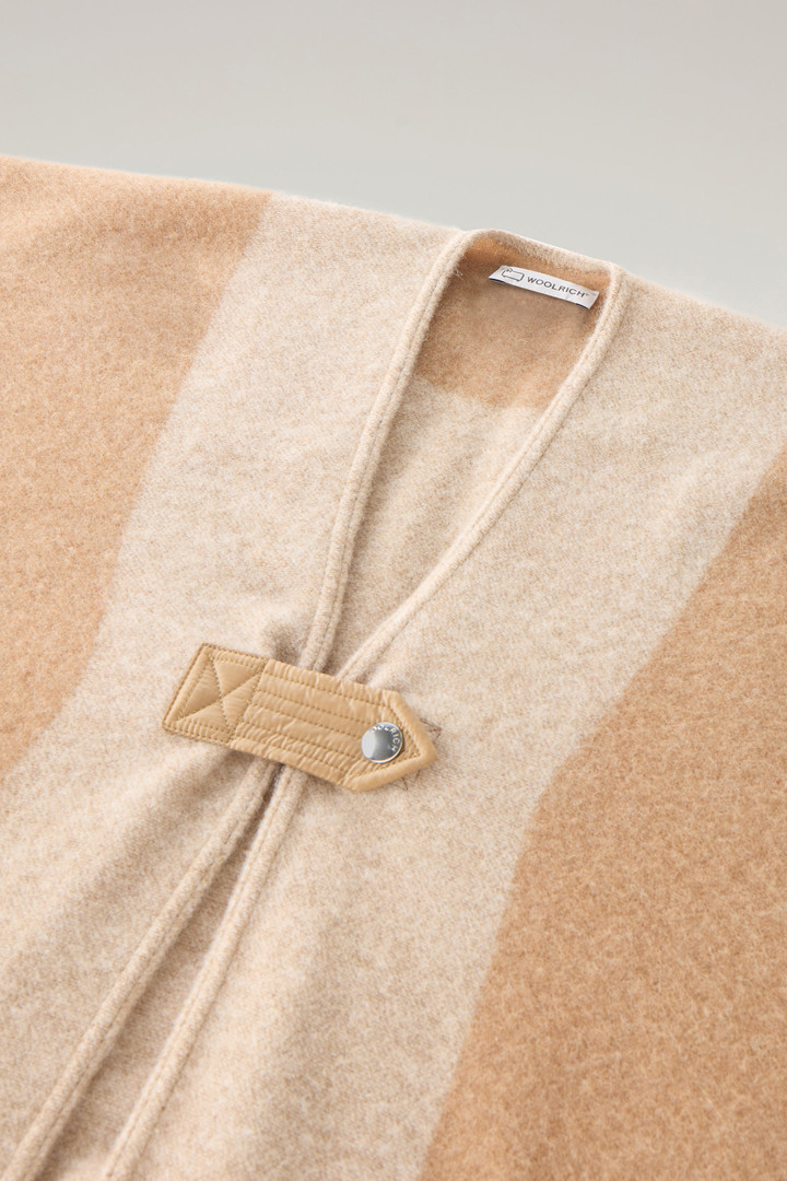 Wool Blend Cape with Contrasting Details Beige photo 2 | Woolrich