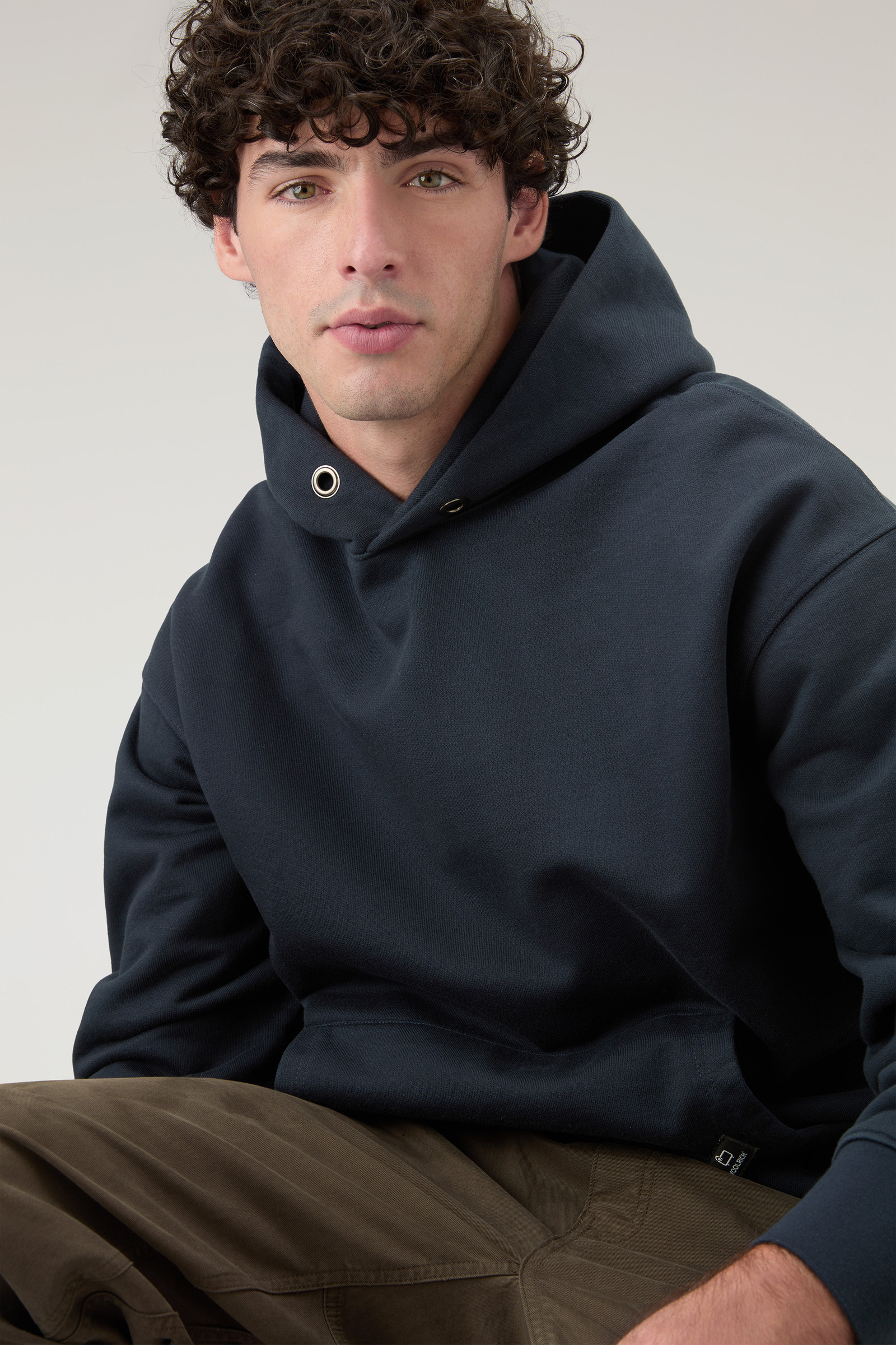 Hoodie in Pure Cotton Blue photo 4 | Woolrich