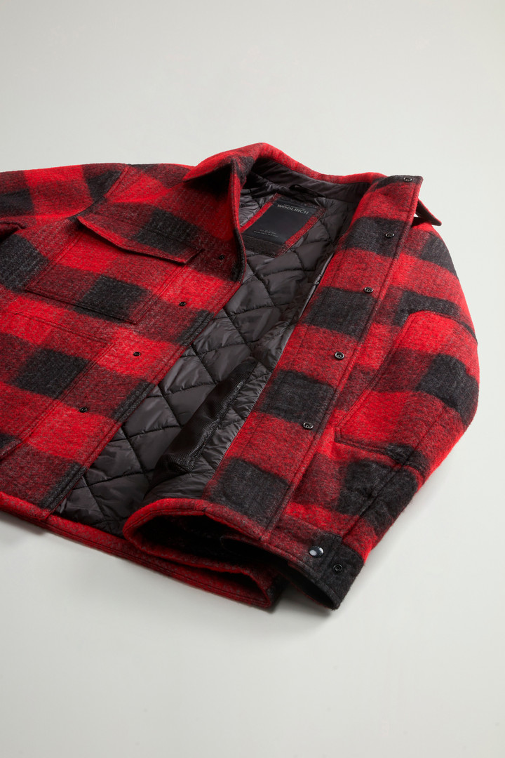 Overshirt in Italian Wool Blend with Checked Pattern by Todd Snyder Red photo 10 | Woolrich