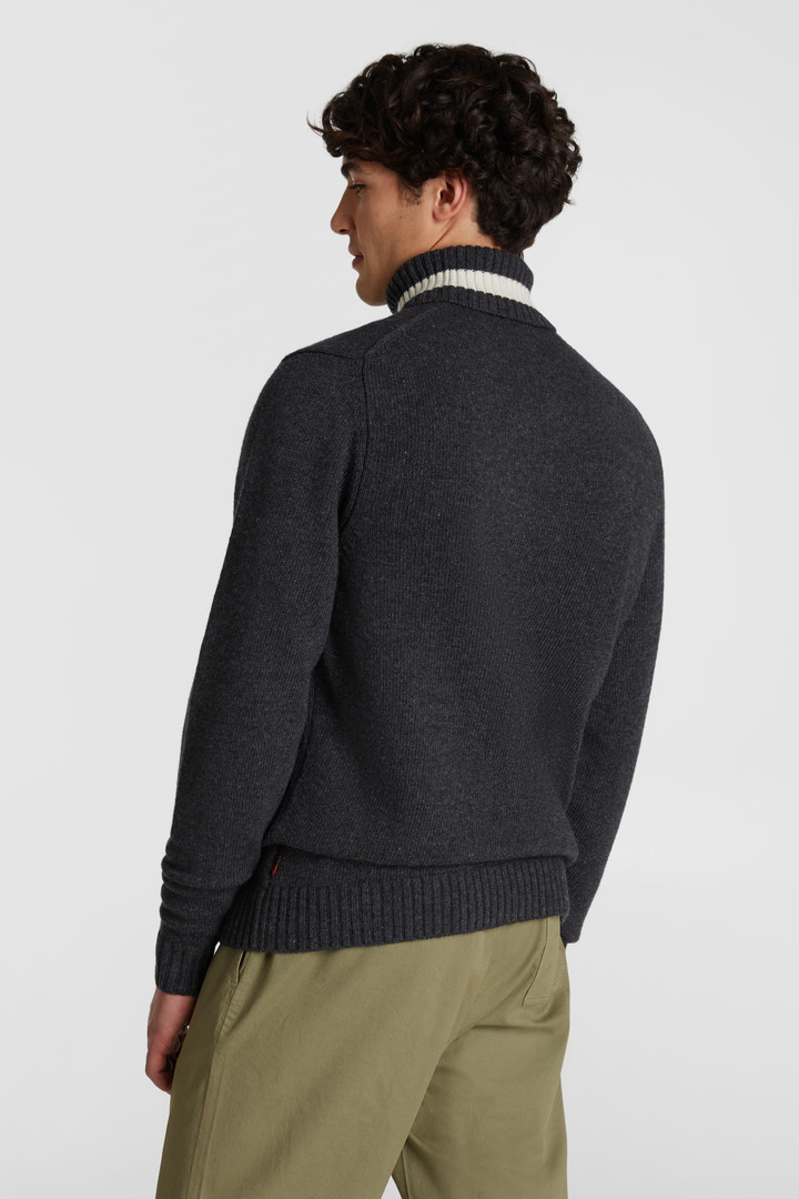 Color-block woolen coltrui
