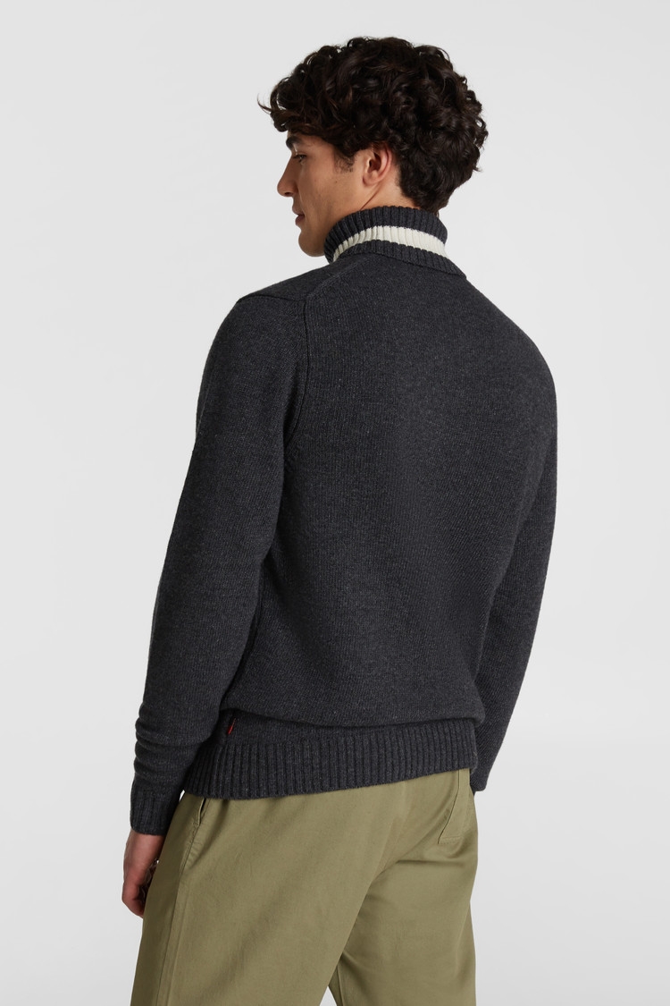 Color-block woolen coltrui