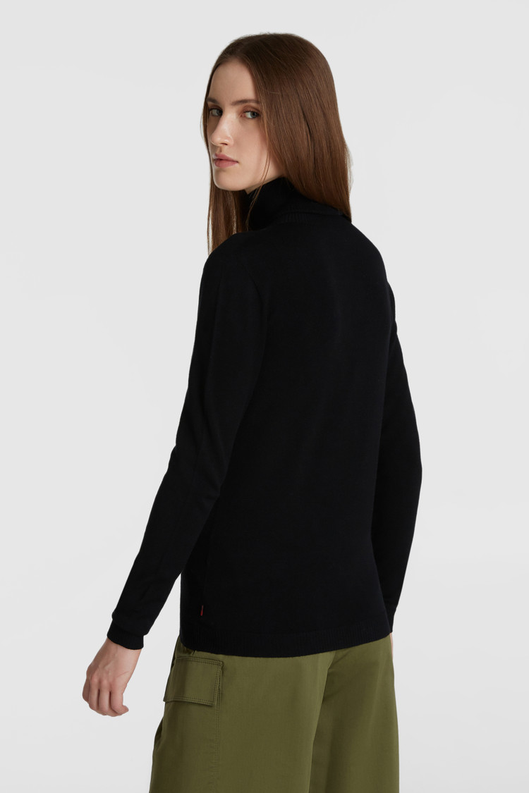 Rollkragenpullover aus Wollstretch