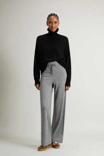 Wide-Leg Pants in Virgin Wool and Cashmere Blend Gray | Woolrich