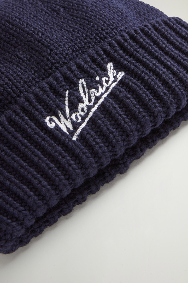 Bonnet en pure laine vierge Mérinos Bleu photo 3 | Woolrich