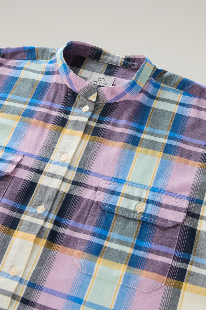 Appalachian Trail Short-Sleeved Check Blouse in Pure Cotton Blue photo 6 | Woolrich