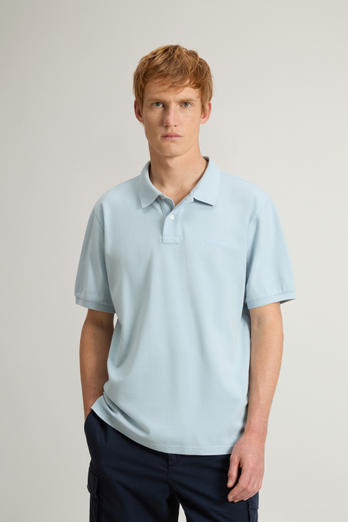 Polo en piqué de pur coton Bleu | Woolrich