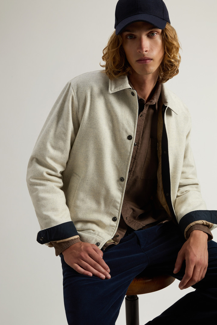 Keating Overshirt in Recycled Italian Wool Blend Beige photo 4 | Woolrich