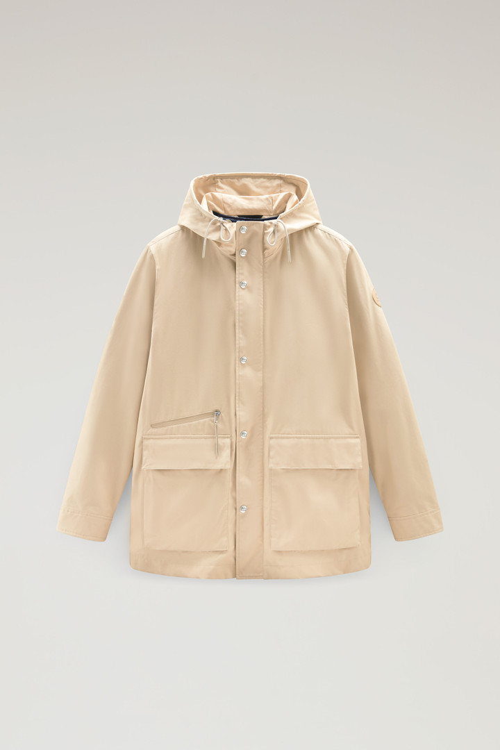 3-in-1 Mountain Jacket in Soft Byrd Cotton with Quilted Detachable Vest Beige photo 1 | Woolrich