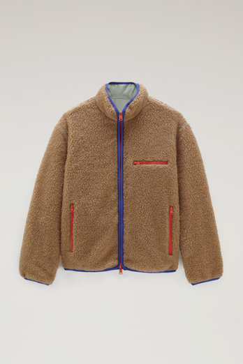 Reversible Curly Fleece in Sherpa and Taslan nylon Beige | Woolrich